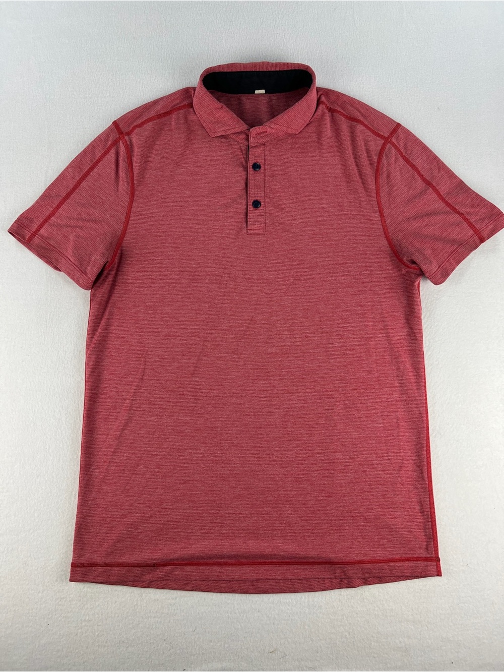 Lululemon Mens Evolution Golf Polo Short Heathered Cranberry Red Size L